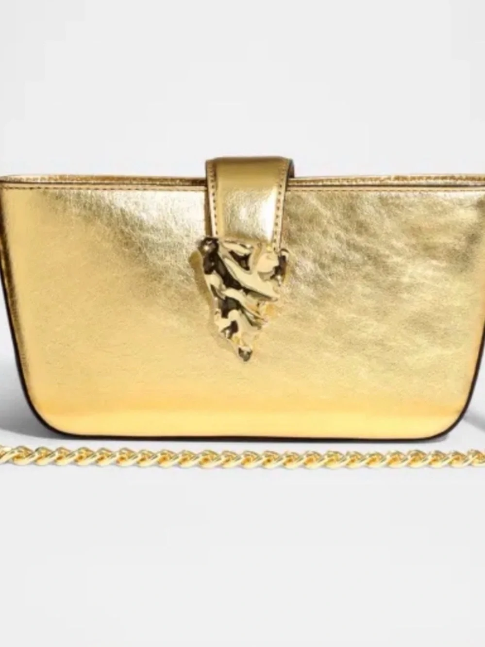 Alexis Bittar Metallic Gold Chain-Shoulder Bag